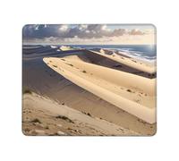 BLWSLC Alfombrilla de mouse de escritorio con borde overlocked con dunas de arena en la costa, alfombrilla de juegos impresa adecuada para juegos y oficina, 7 x 8.6 pulgadas