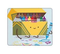 BLWSLC Alfombrilla de mouse de escritorio con borde superbloqueado, bonita caja de crayones, adecuada para juegos y oficina, 7.9 x 9.5 pulgadas