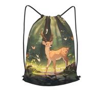 BLWSLC Bambi - Mochila deportiva con cordón ajustable, ideal para gimnasio y viajes, Negro, pequeño