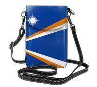 BLWSLC Bandolera para teléfono con la bandera de las Islas Marshall con tapa abatible y ranura para tarjetas, perfecta para viajes, uso diario y uso al aire libre.