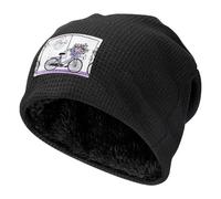 BLWSLC Black Love on The Bike - Gorro de punto elástico con forro de pelo largo para senderismo y escalada de montaña, Negro, Talla única