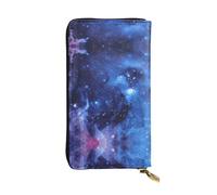 BLWSLC Blue Galaxy - Cartera larga con cremallera, tarjetero, bolsa de almacenamiento portátil de monedas de viaje, adecuada para viajes y uso diario