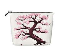 BLWSLC Bolsa de cosméticos de una sola capa con estampado de árbol de cerezo, bolsa de almacenamiento, adecuada para el almacenamiento diario, imprescindible para viajes de negocios.