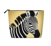 BLWSLC Bolsa de cosméticos de una sola capa con estampado de cebra en blanco y negro, bolsa de almacenamiento, adecuada para el almacenamiento diario, imprescindible para viajes de negocios.