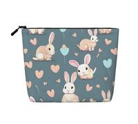 BLWSLC Bolsa de cosméticos de una sola capa con estampado de conejo de dibujos animados, bolsa de almacenamiento, adecuada para el almacenamiento diario, imprescindible para viajes de negocios.