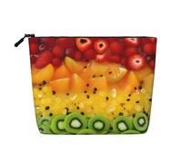 BLWSLC Bolsa de cosméticos de una sola capa con estampado de frutas frescas, bolsa de almacenamiento, adecuada para el almacenamiento diario, imprescindible para viajes de negocios.