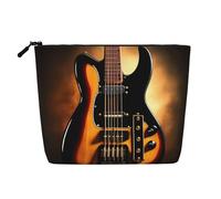 BLWSLC Bolsa de cosméticos de una sola capa con estampado de guitarra instrumental, bolsa de almacenamiento, adecuada para el almacenamiento diario, imprescindible para viajes de negocios.