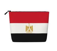 BLWSLC Bolsa de cosméticos de una sola capa impresa con bandera egipcia, bolsa de almacenamiento, adecuada para el almacenamiento diario, imprescindible para viajes de negocios.