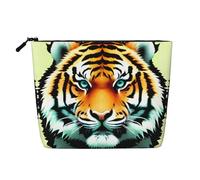 BLWSLC Bolsa de cosméticos de una sola capa impresa con cabeza de tigre pequeña, bolsa de almacenamiento, adecuada para el almacenamiento diario, imprescindible para viajes de negocios.