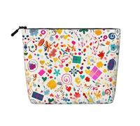 BLWSLC Bolsa de cosméticos de una sola capa impresa con fondo de feliz cumpleaños, bolsa de almacenamiento, adecuada para el almacenamiento diario, imprescindible para viajes de negocios.