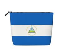BLWSLC Bolsa de cosméticos de una sola capa impresa con la bandera de Nicaragua, bolsa de almacenamiento, adecuada para el almacenamiento diario, imprescindible para viajes de negocios.