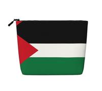 BLWSLC Bolsa de cosméticos de una sola capa impresa con la bandera del Estado de Palestina, bolsa de almacenamiento, adecuada para el almacenamiento diario, imprescindible para viajes de negocios.