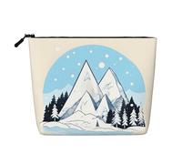 BLWSLC Bolsa de cosméticos de una sola capa impresa con montañas nevadas, bolsa de almacenamiento, adecuada para el almacenamiento diario, imprescindible para viajes de negocios.