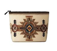 BLWSLC Bolsa de cosméticos de una sola capa impresa con pintura nativa americana, bolsa de almacenamiento, adecuada para el almacenamiento diario, imprescindible para viajes de negocios.