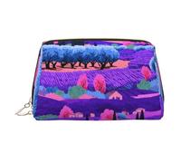 BLWSLC Bolsa de cosméticos portátil con estampado de campo colorido, bolsa de aseo de viaje, adecuada para viajes y uso diario