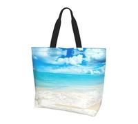 BLWSLC Bolsa de hombro con diseño de ícono espacial del árbol de la vida, organizador reutilizable, adecuado para viajes, gimnasio y yoga., Agua de mar escénica, Talla única
