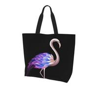 BLWSLC Bolsa de hombro con estampado de hojas tropicales, organizador reutilizable, adecuado para viajes, gimnasio y yoga., Flamenco abstracto, Talla única