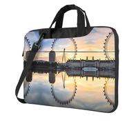 BLWSLC Bolsa de hombro de tela Oxford 600D a prueba de golpes con estampado de ojos de Londres para uso diario, Black, 13 inch
