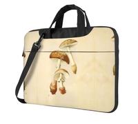 BLWSLC Bolsa de hombro de tela Oxford 600D a prueba de golpes, vintage, comestible, con estampado de hongos comestibles, para uso diario, Black, 14 inch