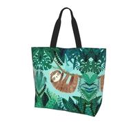 BLWSLC Bolsa de hombro estampada para niños y niñas en bomberos, organizador reutilizable, adecuado para viajes, gimnasio y yoga., Perezoso Hug Tree, Talla única