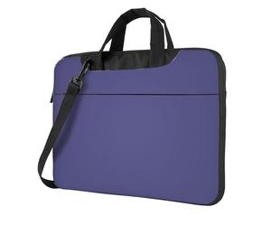 BLWSLC Bolsa de hombro para laptop de tela Oxford 600D a prueba de golpes, diseño de crisantemo salvaje, JuHua, color morado, para uso diario, Black, 13 inch
