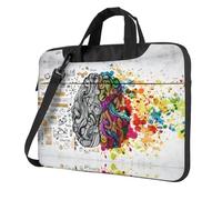 BLWSLC Bolsa de hombro para laptop de tela Oxford 600D a prueba de golpes, para el lado izquierdo y derecho del cerebro, para uso diario, Black, 15.6 inch