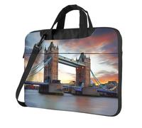 BLWSLC Bolsa de hombro para portátil de tela Oxford 600D a prueba de golpes, histórico Old Tower Bridge Londres, para uso diario, Black, 14 inch