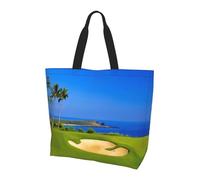 BLWSLC Bolsa de hombro verde con patrón de plantas tropicales de la selva, bolsa de viaje para compras diarias, playa y fitness, Campo de golf., Talla única