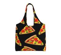 BLWSLC Bolsa de lona con un solo hombro impresa de pizza sabrosa, bolsa de ocio para deportes de fitness, adecuada para viajes, viajes o compras