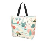 BLWSLC Bolsa de mano estampada Cat in the Bush, bolsa de mano de gran capacidad para viajes, compras y vacaciones en la playa, Cartoon tree, One Size