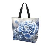 BLWSLC Bolsa de mano estampada Cat in the Bush, bolsa de mano de gran capacidad para viajes, compras y vacaciones en la playa, Capullo de rosa tallado, One Size