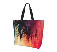 BLWSLC Bolsa de mano estampada con alas de llama, bolsa de mano de gran capacidad para viajes, compras y vacaciones en la playa, Colapso de color, Talla única