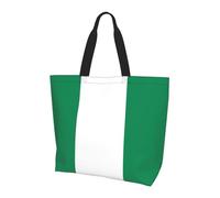 BLWSLC Bolsa de mano estampada con la bandera de Surinam, bolsa de mano de gran capacidad para viajes, compras y vacaciones en la playa, Bandera de Nigeria, Talla única