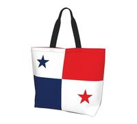 BLWSLC Bolsa de mano estampada con la bandera de Surinam, bolsa de mano de gran capacidad para viajes, compras y vacaciones en la playa, Bandera de Panamá, Talla única