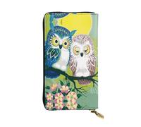 BLWSLC Bolsa de mano larga con diseño de búho, perca de árbol, cartera con cremallera, tarjetero, bolsa de almacenamiento portátil de monedas de viaje, adecuada para viajes y uso diario