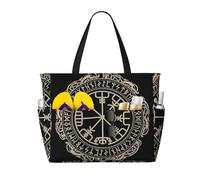 BLWSLC Bolsa de viaje con diseño mágico de runas nórdicas, brújula, organizador de gran capacidad, adecuado para vacaciones y viajes.