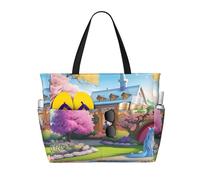 BLWSLC Bolsa de viaje de playa de gran capacidad con estampado de cuento de hadas de unicornio, adecuada para vacaciones, camping y uso diario.