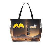 BLWSLC Bolsa de viaje de playa de gran capacidad con estampado de estrellas del desierto, adecuada para vacaciones, camping y uso diario.