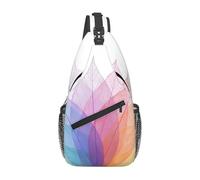 BLWSLC Bolso cruzado con estampado abstracto de hojas de primavera para hombre, mochila casual de un solo hombro, correa de hombro ajustable, adecuada para correr y senderismo