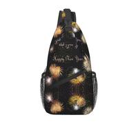 BLWSLC Bolso cruzado con estampado de Feliz Año Nuevo para hombre, mochila de un solo hombro, correa ajustable para el hombro, adecuada para correr y hacer senderismo