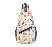 BLWSLC Bolso cruzado con estampado de feliz cumpleaños para hombre, mochila casual de un solo hombro, correa de hombro ajustable, adecuada para correr y hacer senderismo
