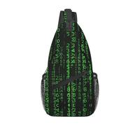 BLWSLC Bolso cruzado con estampado de la era hacker para hombre, mochila casual de un solo hombro, correa de hombro ajustable, adecuada para correr y hacer senderismo