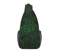 BLWSLC Bolso cruzado con estampado de la era hacker para hombre, mochila casual de un solo hombro, correa de hombro ajustable, adecuada para correr y hacer senderismo