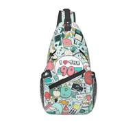 BLWSLC Bolso cruzado con texto en inglés "I Love The 90s Illustration" para hombre, ideal para senderismo, viajes, ciclismo