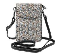 BLWSLC Bolso cruzado de piel con patrón de piedras de playa, funda con solapa, adecuada para viajes, senderismo, camping o uso diario.