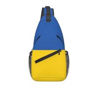 BLWSLC Bolso cruzado para hombre con diseño de bandera de Ucrania con correa ajustable, adecuado para senderismo al aire libre o viajes diarios