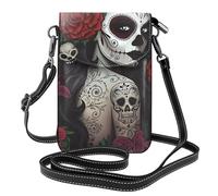 BLWSLC Bolso cruzado pequeño y ligero con diseño de calavera y huesos cruzados, bolso de hombro para mujer con ranuras para tarjetas, adecuado para el uso diario y viajes