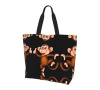 BLWSLC Bolso de hombro con estampado de flamenco rosa en la playa, organizador reutilizable, adecuado para viajes, gimnasio y yoga., mono, Talla única