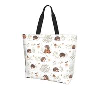 BLWSLC Bolso de hombro con estampado de flamenco rosa en la playa, organizador reutilizable, adecuado para viajes, gimnasio y yoga., Nature Lovely Hedgehog Lovers, Talla única
