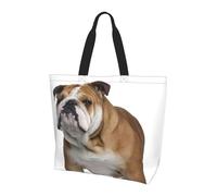 BLWSLC Bolso de mano de viaje con estampado de sirena y barco pirata de gran capacidad para mujer, ideal para viajes y gimnasio, Bulldog inglés, Talla única